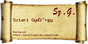 Sztari György névjegykártya